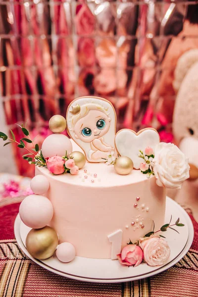 Tårta För Baby Semester Flicka — Stockfoto