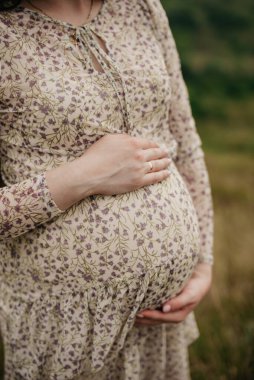 Pregnant belly cropped image for background