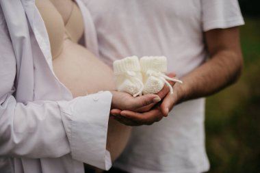 Pregnant belly cropped image for background