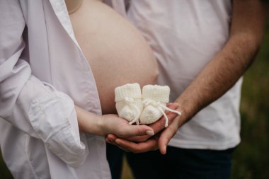 Pregnant belly cropped image for background