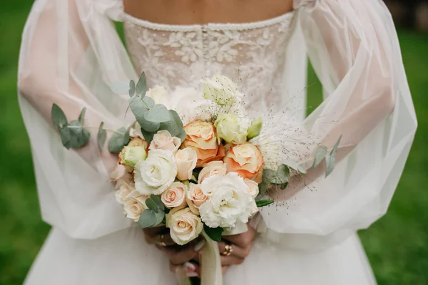 Cartão Casamento Com Flores Rendas — Fotografia de Stock