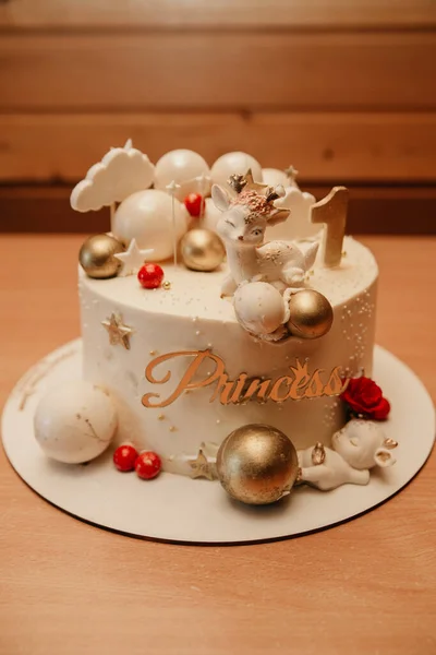 Festlig Tårta För Den Första Födelsedagen — Stockfoto
