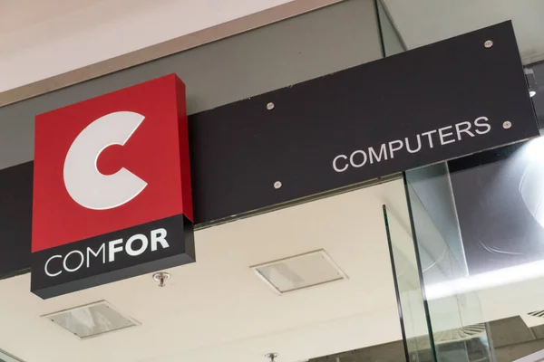 Praga República Checa Julio 2020 Comfor Computer Store Sign — Foto de Stock