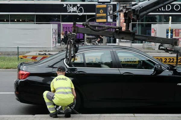 Berlim Alemanha Agosto 2017 Adac Breakdown Assistance Fundado 1903 Adac — Fotografia de Stock