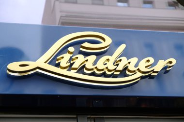 Berlin, Almanya - 15 Temmuz 2017: Lindner pastane logosu