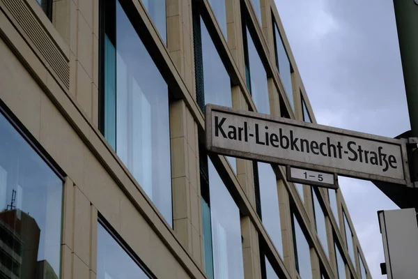 Karl Liebknecht Strae Enseigne Rue Karl Liebknecht Strae Est Une — Photo