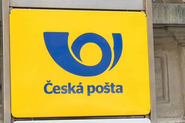 Prag Tschechische Republik Juli 2020 Banner Der Tschechischen Post Ceska — Stockfoto