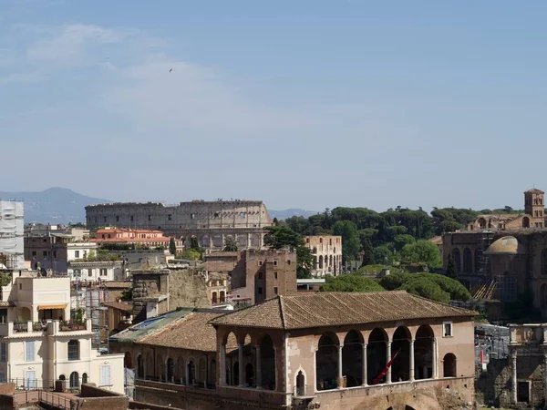 Roma Şehir Manzarası Roma Nın Çatıları Manzaralı — Stok fotoğraf