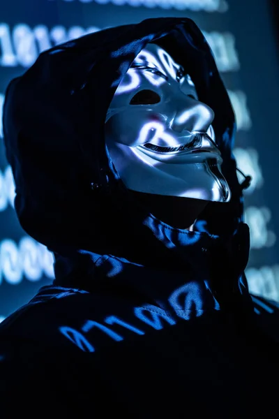 Brussels Belgium September 2022 Hooded Identity Theft Wearing Anonymous Guy — Stock Photo, Image