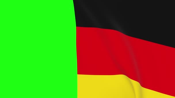 Бельгійський Національний Прапор 1080 Кадри Над Зеленим Екраном Хромакі Відеопереходу — стокове відео