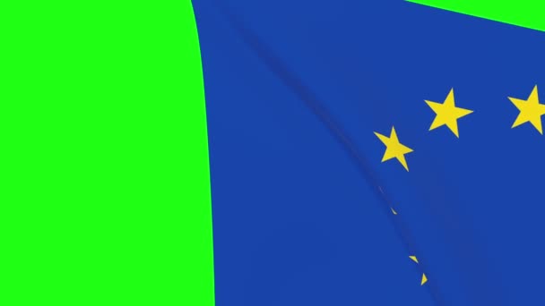 Europese Unie Vlag 1080 Beeldmateriaal Animatie Groen Scherm Chromakey Voor — Stockvideo