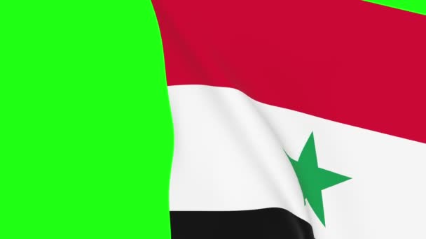 Syria Waving Flag Transition 1080 Seamless Loop Animation Animation Green — Stock Video