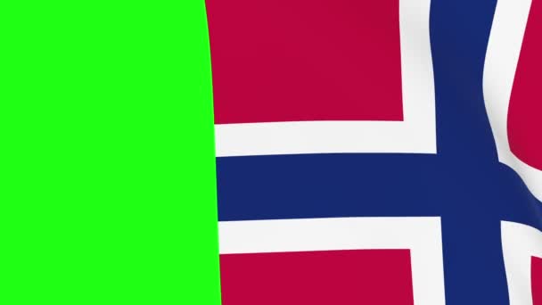 挪威挥动国旗过渡4K和1080 Hd无缝循环动画 3D动画在绿色屏幕上 用于视频转换 现实的挪威国旗 标志3D渲染用于视频制作 — 图库视频影像