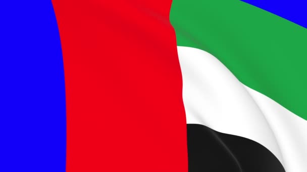 Vereinigte Arabische Emirate Schwenken Flagge Übergang Und 1080 Nahtlose Schleifenanimation — Stockvideo