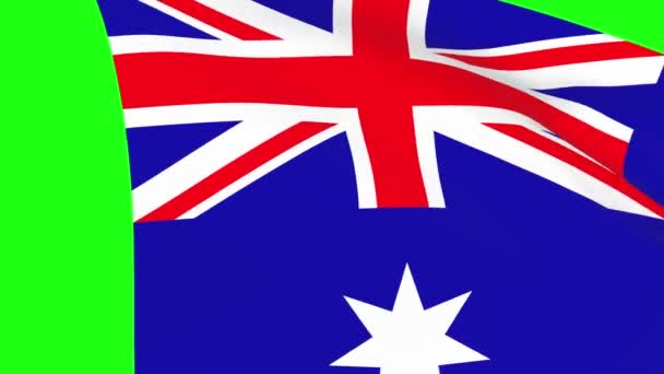 Australia Waving Flag Transition 1080 Seamless Loop Animation Animation Green — стокове відео