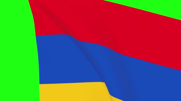 Armenië Zwaaien Vlag Overgang 1080 Naadloze Lus Animatie Animatie Groen — Stockvideo