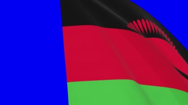 Malawi dalgalı bayrak geçiş 4k ve 1080 HD dikişsiz döngü animasyonu. Video geçişi için mavi ekran üzerinde 3D animasyon. Gerçekçi Malavi Bayrağı. Video üretimi için 3d bayrak oluşturma