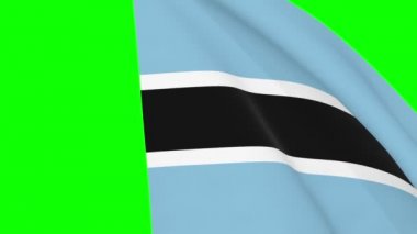 Botsvana bayrak geçişi 4k ve 1080 HD kusursuz döngü animasyonu. Görüntü geçişi için yeşil ekran üzerinde 3D animasyon. Gerçekçi Botswana Bayrağı. Video üretimi için 3d bayrak oluşturma