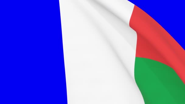 Madagascar Waving Flag Transition 1080 Seamless Loop Animation Animation Blue — Stockvideo
