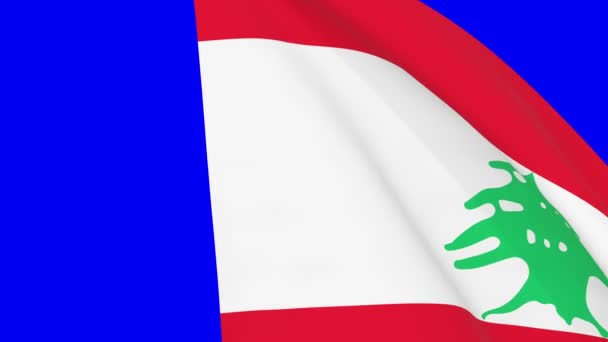 Lebanon Waving Flag Transition 1080 Seamless Loop Animation Animation Blue — Vídeo de Stock