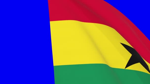Ghana Ondeando Bandera Transición 1080 Animación Bucle Sin Costura Animación — Vídeo de stock