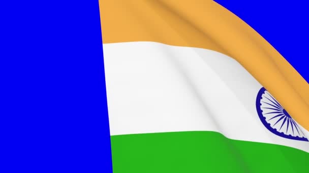 Indian Waving Flag Transition 1080 Seamless Loop Animation Animation Blue — Stockvideo