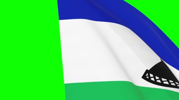 Lesotho Waving Flag Transition 1080 Seamless Loop Animation Animation Green — Stockvideo