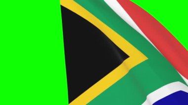 Güney Afrika bayrak geçiş 4k ve HD kusursuz döngü animasyonu. Görüntü geçişi için yeşil ekran krom anahtar üzerinde 3D animasyon. Güney Afrika 'nın gerçekçi bayrağı. Video üretimi için 3d hazırlama
