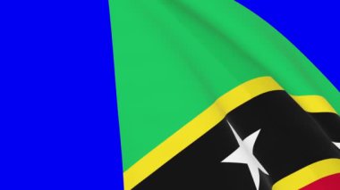 Saint Kitts ve Nevis, video geçiş için mavi ekran kroma anahtarı üzerinde 4k ve 1080 HD kusursuz döngü animasyonu sallıyorlar. Gerçekçi Saint Kitts ve Nevis Bayrağı.