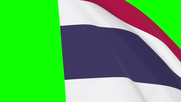 Thai Waving Flag Transition 1080 Seamless Loop Animation Animation Green — стокове відео