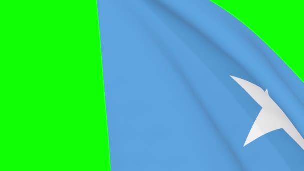 索马里挥动国旗过渡4K和1080 Hd无缝循环动画 3D动画通过绿色屏幕彩色键进行视频转换 现实的索马里国旗 标志3D渲染用于视频制作 — 图库视频影像