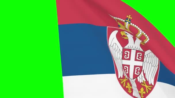 Szerbiai Hullámzó Zászló Átmenet 1080 Zökkenőmentes Hurkot Animáció Animáció Zöld — Stock videók