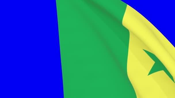 Senegalese Waving Flag Transition 1080 Seamless Loop Animation Animation Blue — Stock Video