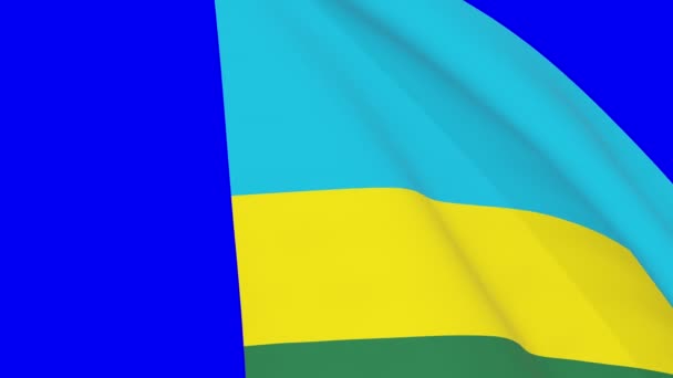 Rwandan Waving Flag Transition 1080 Seamless Loop Animation Animation Blue — Wideo stockowe