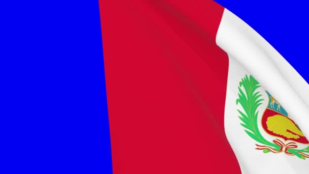 Peruvian Waving Flag Transition 1080 Seamless Loop Animation Animation Blue — Vídeo de Stock