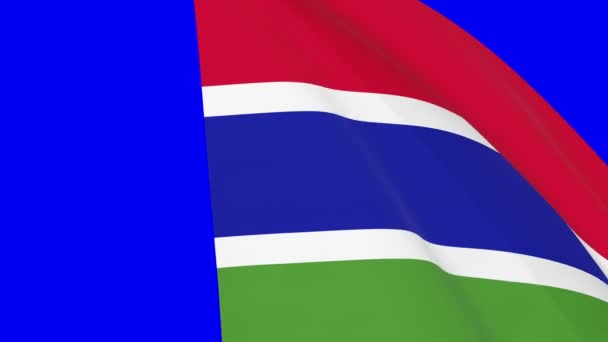 Gambian Sventola Bandiera Transizione 1080 Senza Soluzione Continuità Loop Animazione — Video Stock