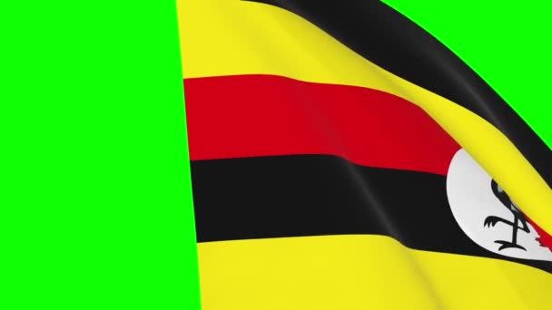 乌干达挥动国旗过渡4K和1080 Hd无缝循环动画 3D动画通过绿色屏幕彩色键进行视频转换 乌干达的现实旗帜 标志3D渲染用于视频制作 — 图库视频影像