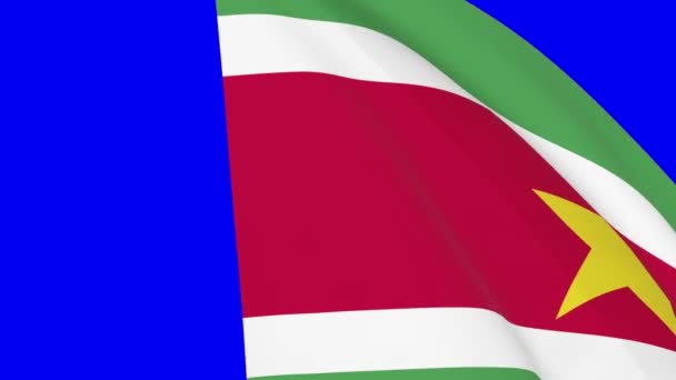 Suriname Waving Flag Transition 1080 Seamless Loop Animation Animation Blue — Stockvideo