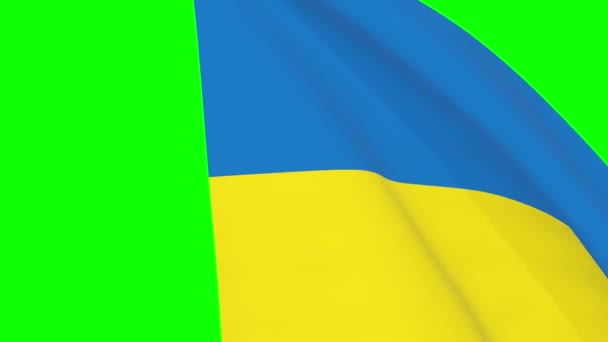 Ukrajna Hullámzó Zászló Átmenet 1080 Zökkenőmentes Hurok Animáció Animáció Zöld — Stock videók