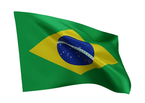 Illustration Flagge Von Brasilien Brasilianische Flagge Hoher Auflösung Isoliert Vor — Stockfoto