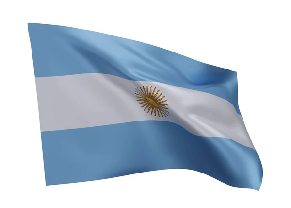 Arjantin Boyutlu Illüstrasyon Bayrağı Beyaz Arka Planda Izole Edilmiş Arjantin — Stok fotoğraf