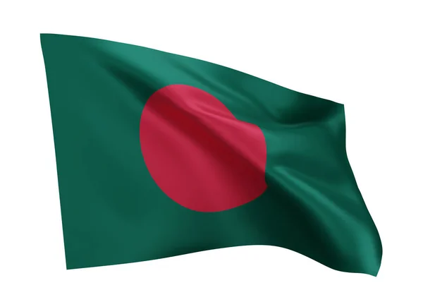バングラデシュの3Dイラスト旗 バングラデシュ白を背景に孤立した高解像度の旗 3Dレンダリング — ストック写真