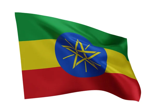 Ilustração Bandeira Etiópia Bandeira Etíope Alta Resolução Isolada Contra Fundo — Fotografia de Stock