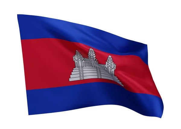 Illustration Flag Cambodia Cambodian High Resolution Flag Isolated White Background — Stock Photo, Image