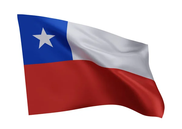 Иллюстрационный Флаг Чили Чилийский Флаг Высокого Разрешения Изолирован Белом Фоне — стоковое фото