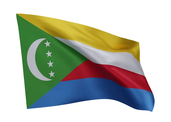 Bandiera Illustrazione Delle Comore Bandiera Comorana Alta Risoluzione Isolata Sfondo — Foto Stock