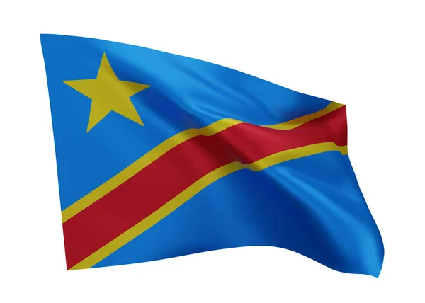 Demokratik Kongo Cumhuriyeti Nin Illüstrasyon Bayrağı Kongo Cumhuriyeti Yüksek Çözünürlüklü — Stok fotoğraf