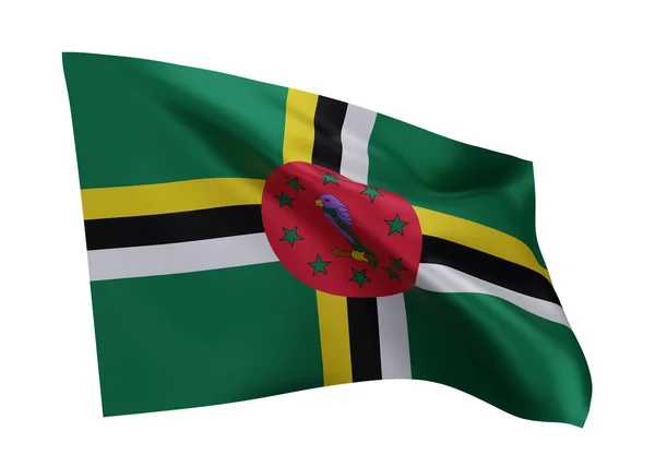 Illustration Flagga Dominica Dominica Högupplöst Flagga Isolerad Mot Vit Bakgrund — Stockfoto