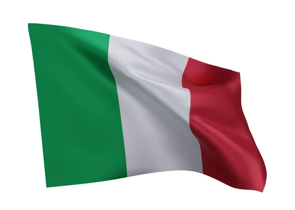 Illustration Flagga Italien Italiensk Högupplöst Flagga Isolerad Mot Vit Bakgrund — Stockfoto