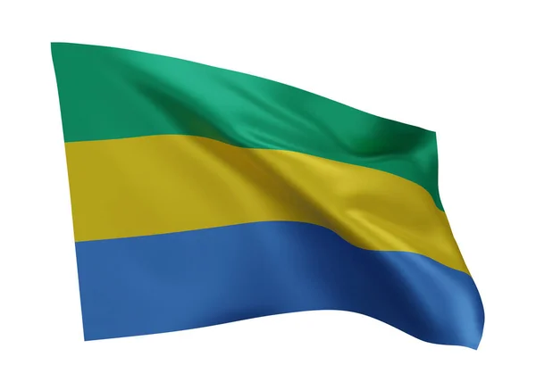 Illustratie Vlag Van Gabon Gabon Hoge Resolutie Vlag Geïsoleerd Tegen — Stockfoto